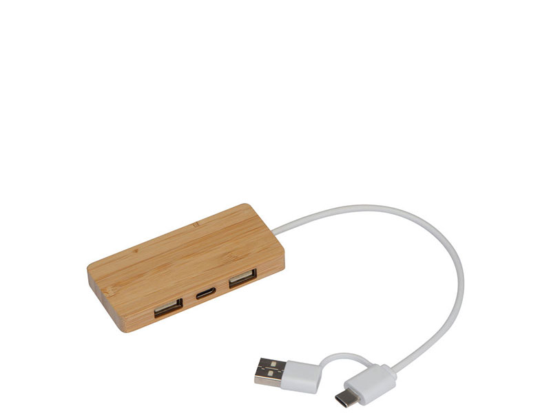 USB kućište od bambusa sa 3 ulaza