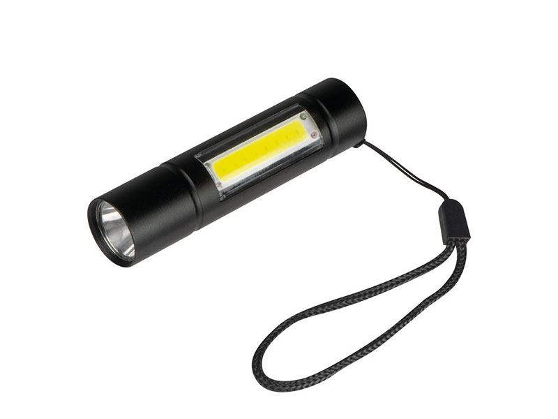 Metalna baterijska lampa sa dodatnim bočnim svetlom